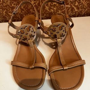 Bleach T Miller White Leather Strap Reva Wedge Sandals